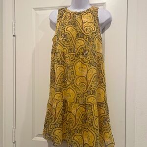 Sleeveless Floral Yellow Dress